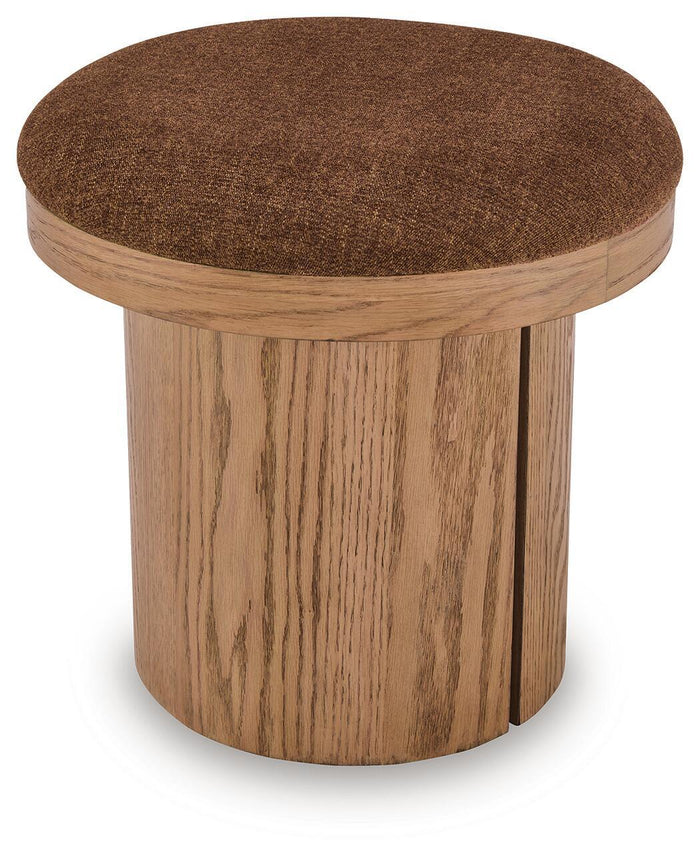 Lewisen - Accent Ottoman - Clay image 3