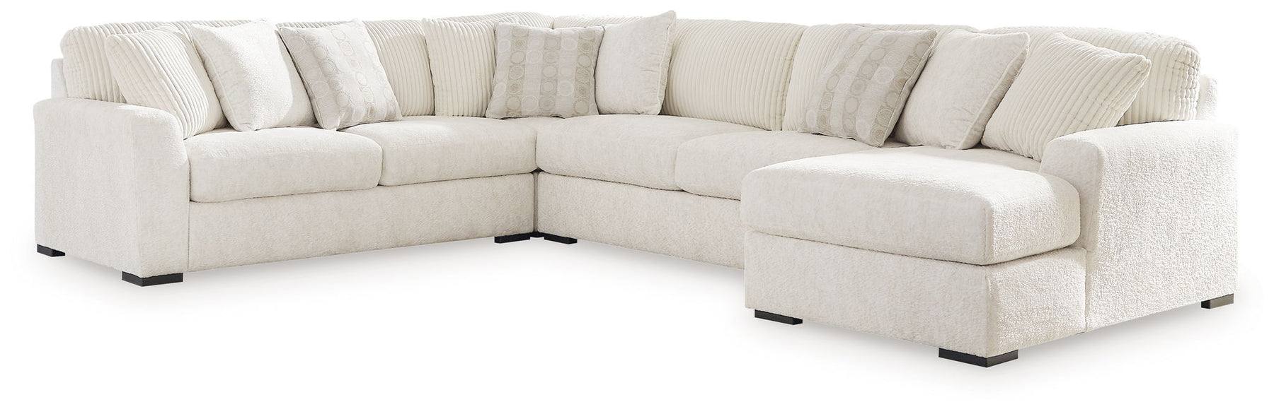 White / 4 Pc. Right Arm Facing Corner Chaise Sectional