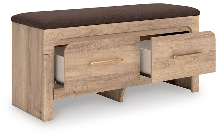 Kinlanni - Bedroom Upholstered Storage Bench - Tan / Brown image 3