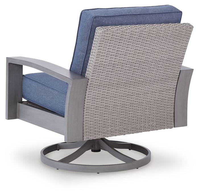 Half Moon Beach - Swivel Lounge With Cushion - Blue / Gray image 3