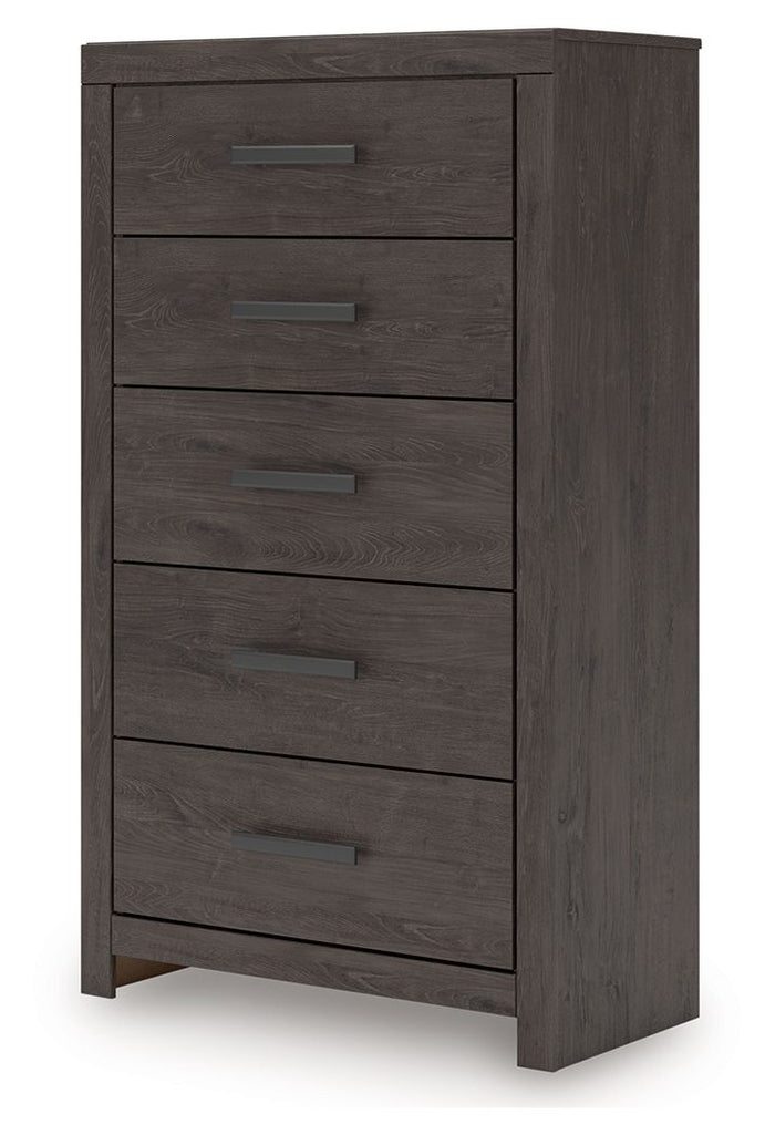Prendonea - Five Drawer Chest - Charcoal image 4