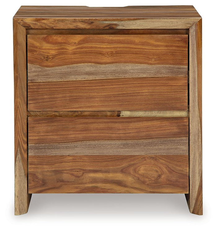 Dressonni - Two Drawer Night Stand - Brown image 4