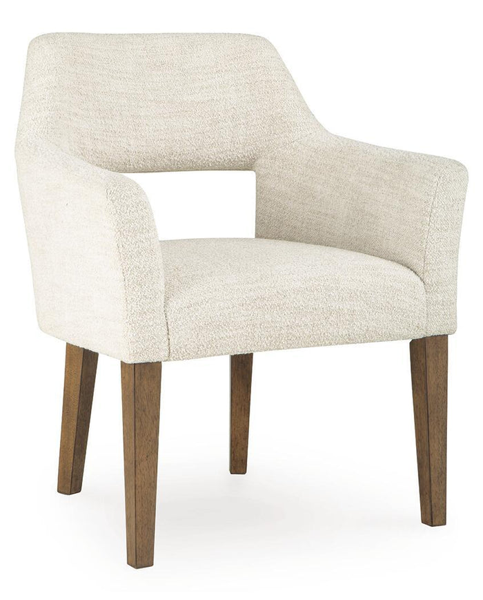 Marxmore - Dining Upholstered Arm Chair (Set of 2) - Beige / Brown image 4