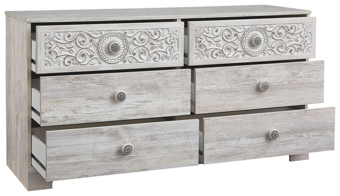 Paxberry - Six Drawer Dresser - Vinyl-Wrapped - Whitewash image 3
