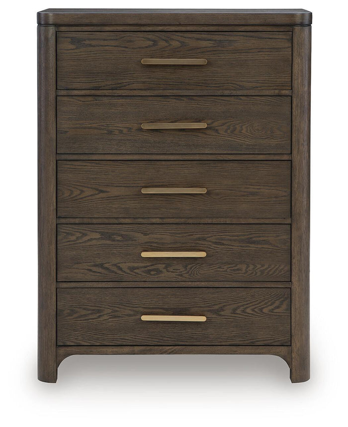 Radkin - Five Drawer Chest - Burnished Brown image 4