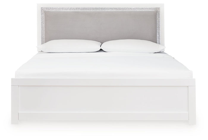 Maeling - King Upholstered Panel Bed - White image 3