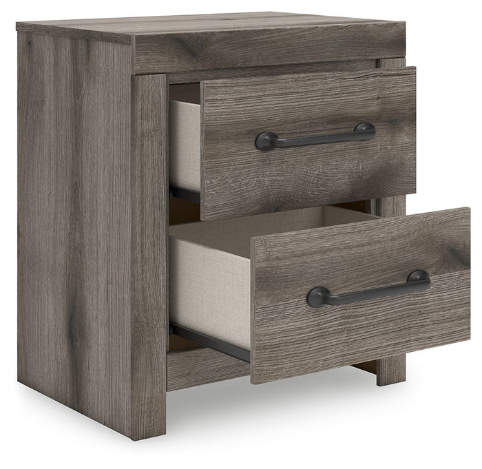 Graystorm - Two Drawer Night Stand - Brown Gray image 4