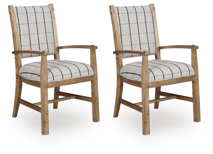 Ridgester - Dining Upholstered Arm Chair (Set of 2) - Light Brown image 1