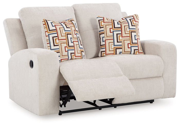 Danum - Reclining Loveseat - Fabric - Stone image 4