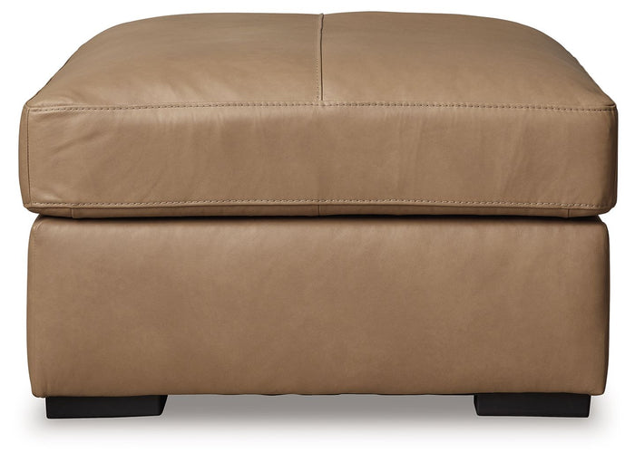 Bandon - Oversized Accent Ottoman - Leather Match - Toffee image 3