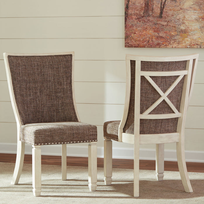 Bolanburg - Dining UPH Side Chair (Set of 2) - Lattice Back - Brown / Beige image 4