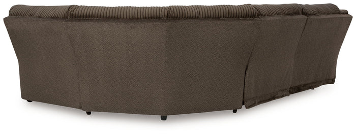 Top Tier - 5-Piece Reclining Sectional - Fabric - Chocolate image 4
