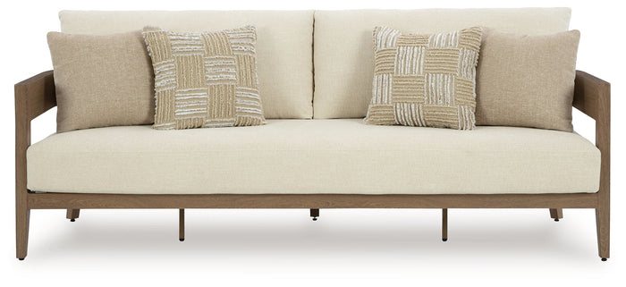 Serene Bay - Sofa With Cushion - Dark Brown / White image 3