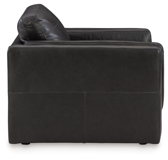 Amiata - Chair And A Half - Leather Match - Onyx image 4