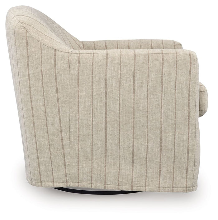 Valwick - Swivel Accent Chair - Cream / Brown image 3