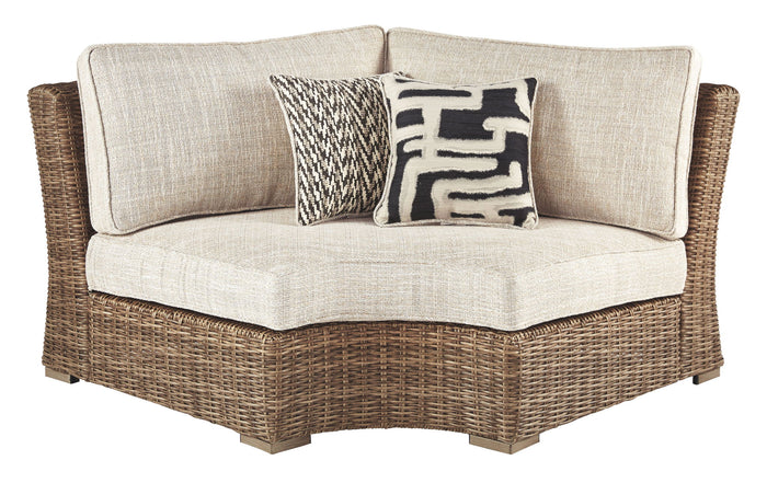 Beachcroft - Curved Corner Chair w/Cushion - Beige image 3