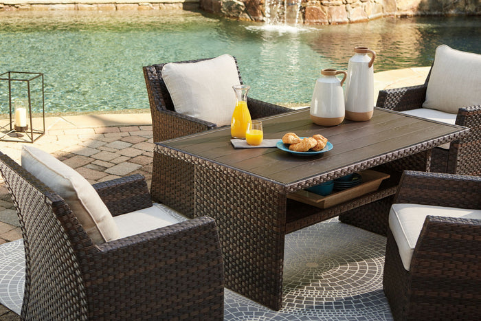 Easy Isle - RECT Multi-Use Table - Dark Brown / Beige image 2