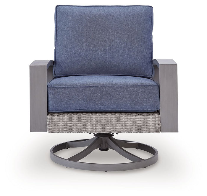 Half Moon Beach - Swivel Lounge With Cushion - Blue / Gray image 4