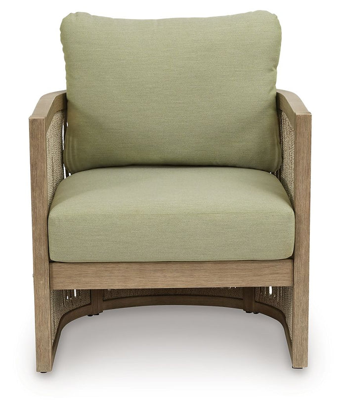 Serena Shores - Lounge Chair With Cushion (Set of 2) - Beige / Green image 4