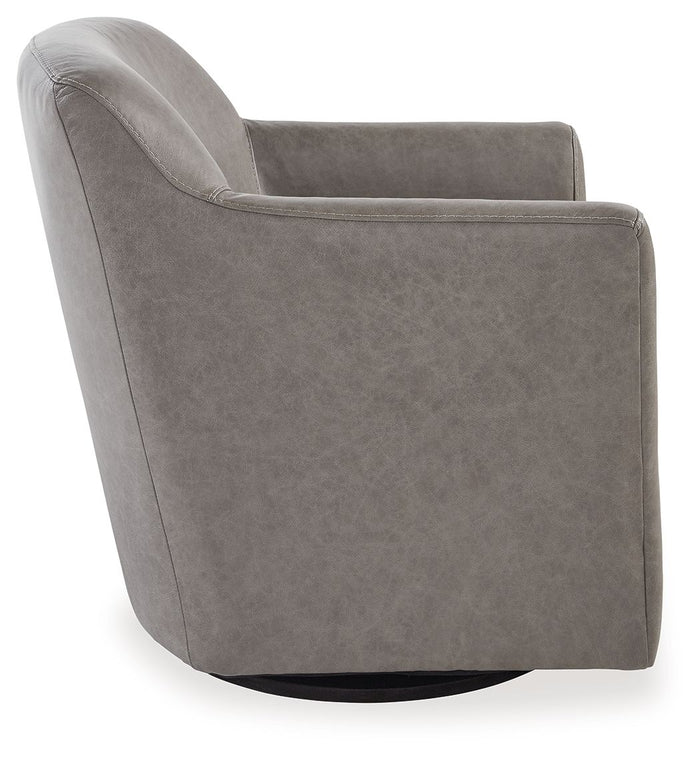 Bradney - Swivel Accent Chair - Leather Match - Fossil image 3