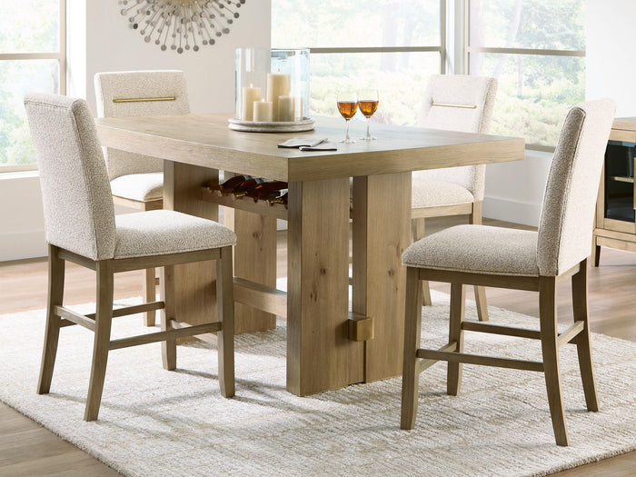 Lasinger - 5 Pc. - Counter Height Dining Table And 4 Barstools - Light Brown image 4