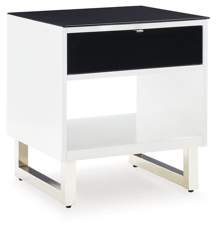 Gardoni - Rectangular End Table - White / Black image 1