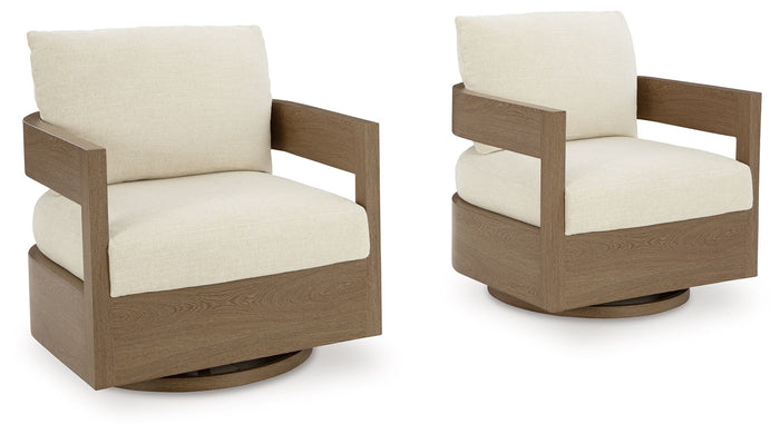 Serene Bay - Swivel Glider Chair With Cushion - Dark Brown / White image 4