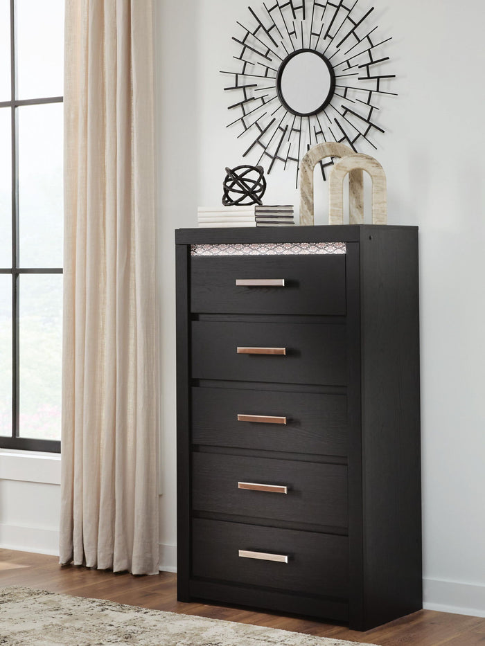 Brizmore - Five Drawer Chest - Black image 4
