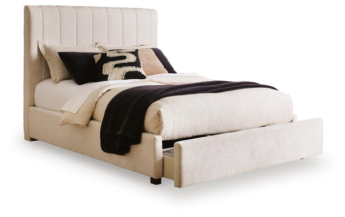 Shoralli - Queen Upholstered Storage Bed - Beige image 3