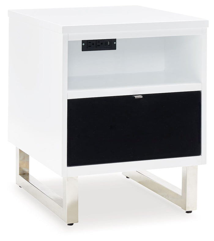 Gardoni - Chair Side End Table - White / Black image 1