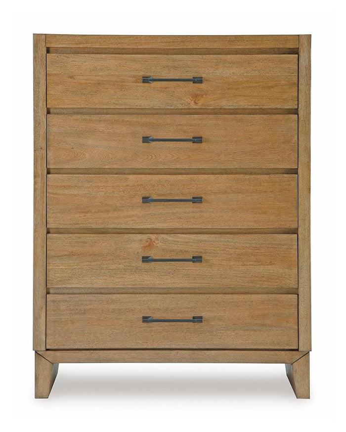 Sherbana - Five Drawer Chest - Light Brown image 3