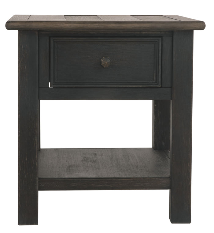 Tyler Creek - Rectangular End Table - Grayish Brown / Black image 4
