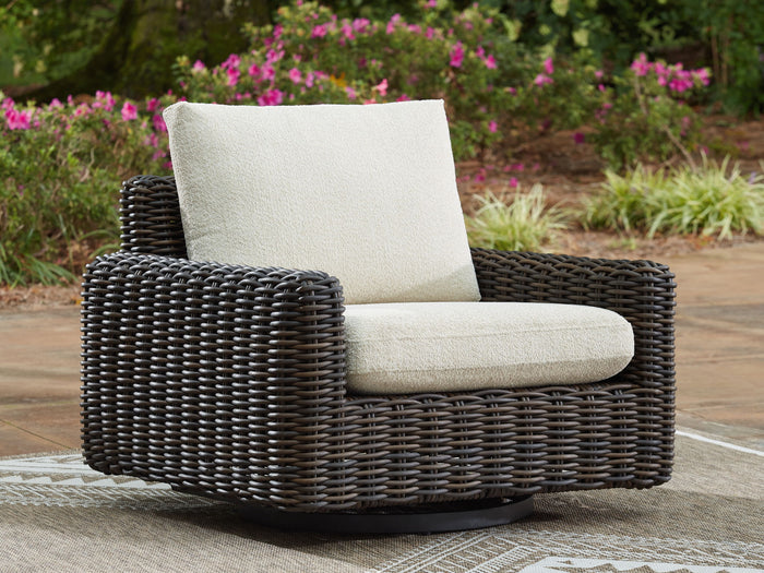 Kimora - Swivel Glider Lounge With Cushion - Beige / Dark Brown image 3