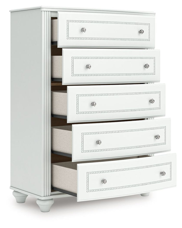 Kozlani - Five Drawer Chest - White image 3
