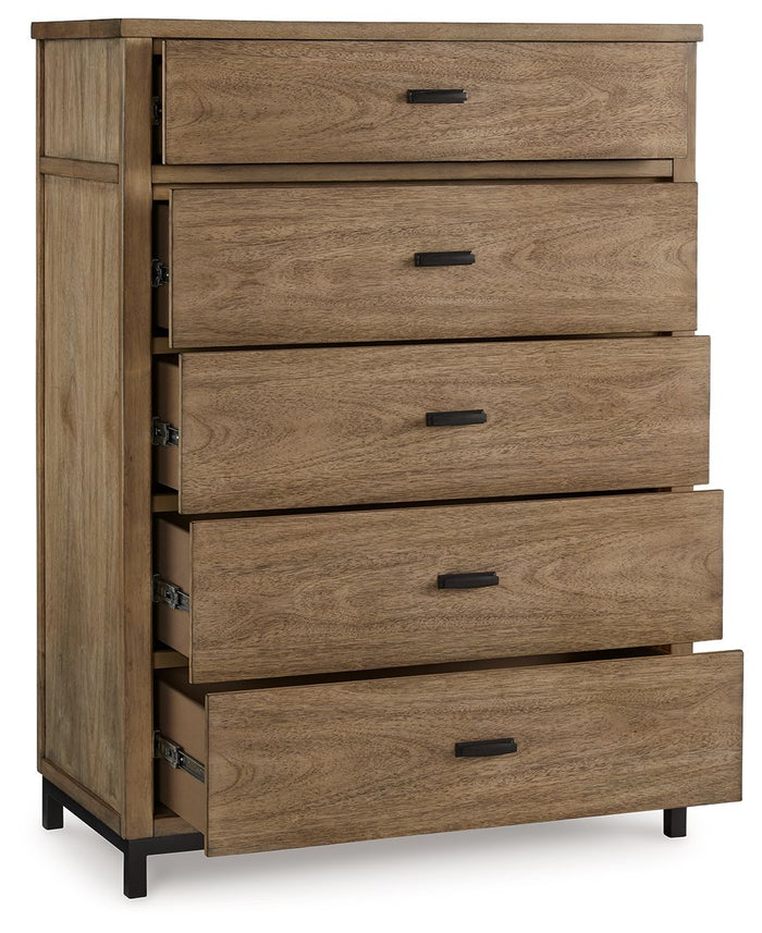 Tomtyn - Five Drawer Chest - Light Brown image 3