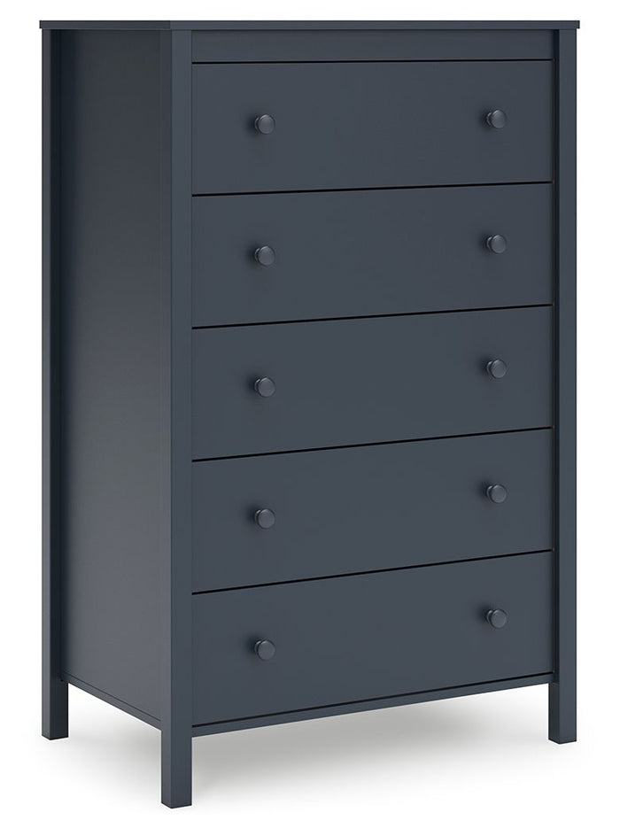 Simmenfort - Five Drawer Chest - Navy Blue image 1