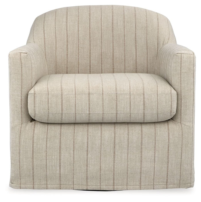 Valwick - Swivel Accent Chair - Cream / Brown image 4
