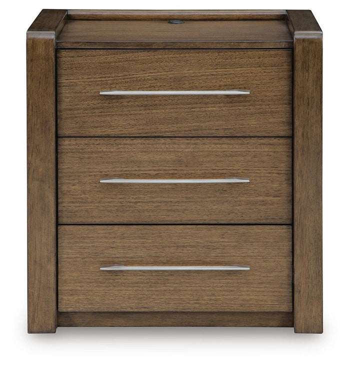 Marxmore - Three Drawer Night Stand - Brown image 3