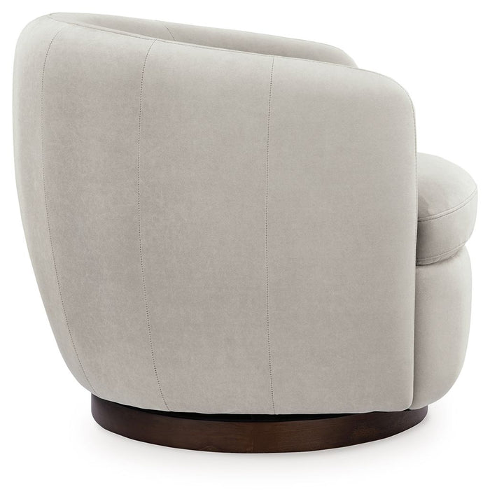 Annbury - Swivel Accent Chair - Light Beige image 3