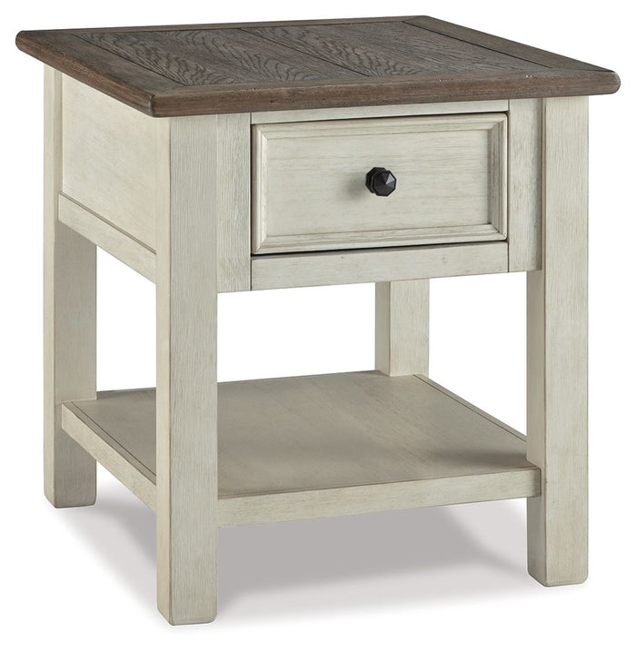 Bolanburg - Rectangular End Table - White / Brown / Beige image 1