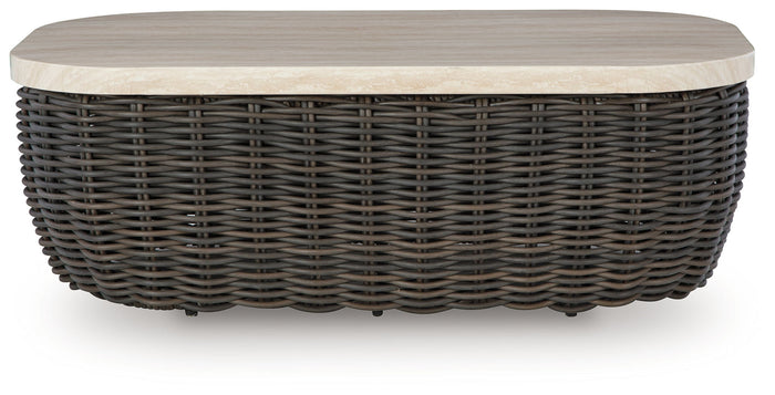 Kimora - Rectangular Cocktail Table - Beige / Dark Brown image 3