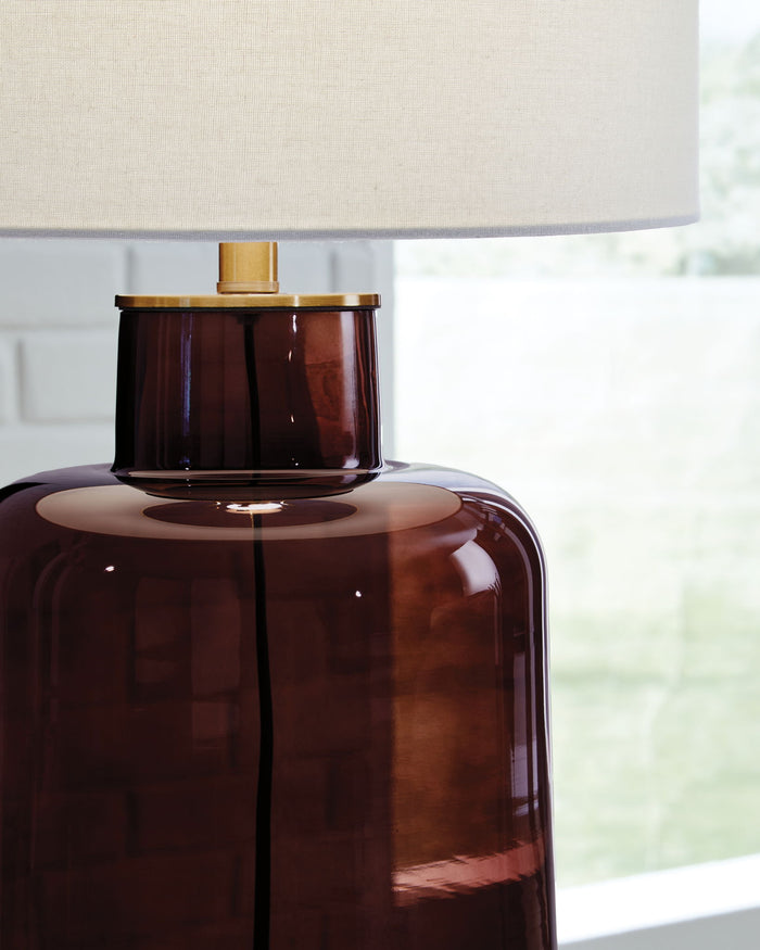 Mette - Glass Table Lamp - Brown / Gold Finish image 4