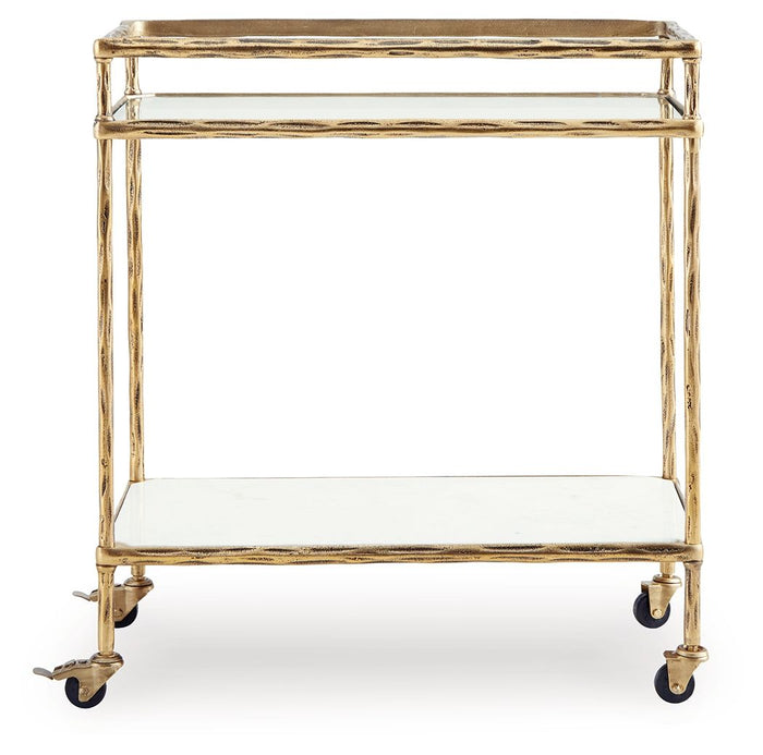 Plattfield - Bar Cart - Antique Gold Finish image 4