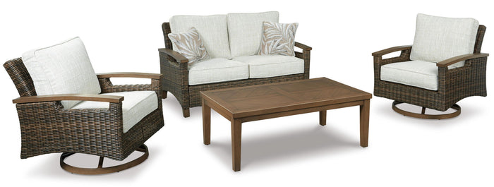 Paradise Trail - Loveseat w/Cushion - Medium Brown image 4