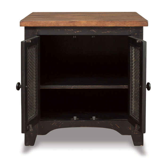 Valebeck - Rectangular End Table - Black / Brown image 4