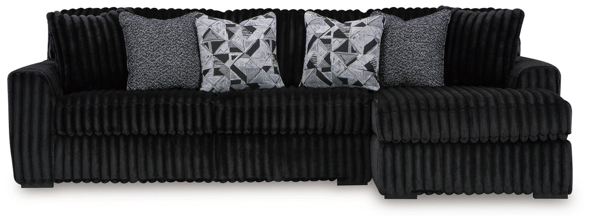 Black / 2 Pc. Right Arm Facing Corner Chaise Sectional Sofa