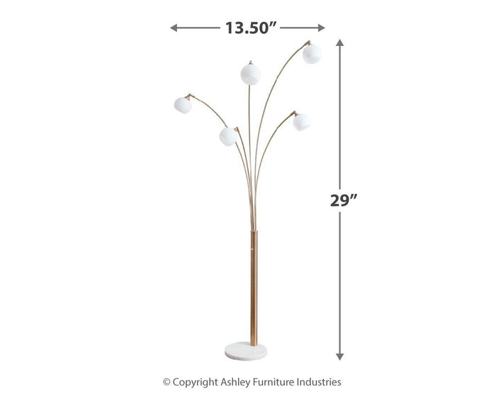 Taliya - Metal Arc Lamp  - Champagne / White image 4