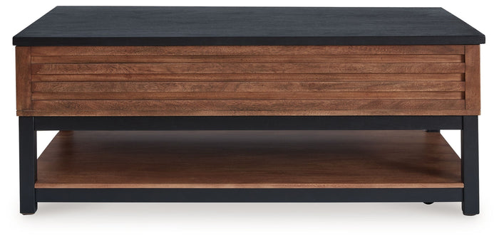 Kallari - Lift Top Cocktail Table - Warm Brown / Black image 3