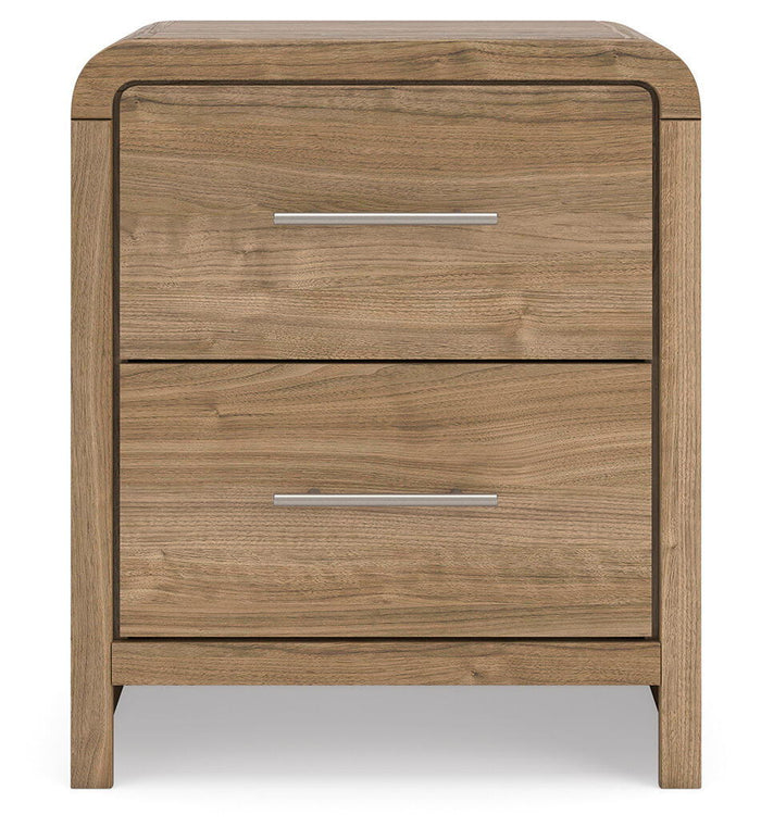Gramburg - Two Drawer Night Stand - Warm Natural Brown image 3