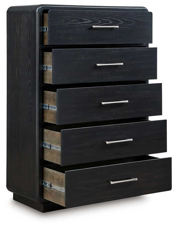 Rowanbeck - Five Drawer Chest - Black image 4